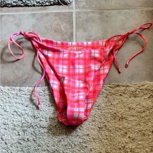 NWOT SKATIE Pink Plaid Bikini Bottom